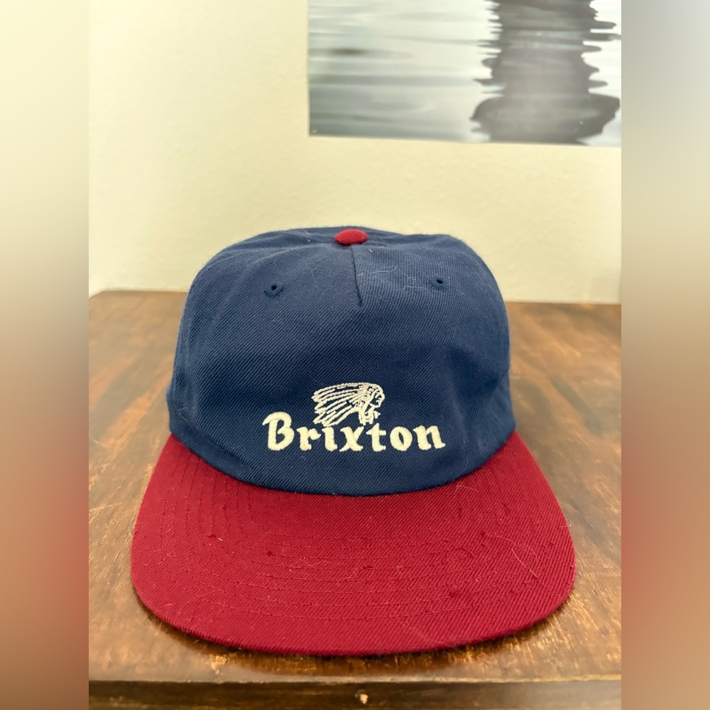 Brixton Navy and Burgundy Cap